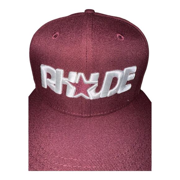 Rhude Rare X Starter Black Label The Natural Maroon Snapback Cap Hat White Logo - Picture 2 of 6